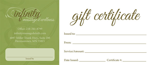 Gift Certificates | Infinity Massage & Wellness